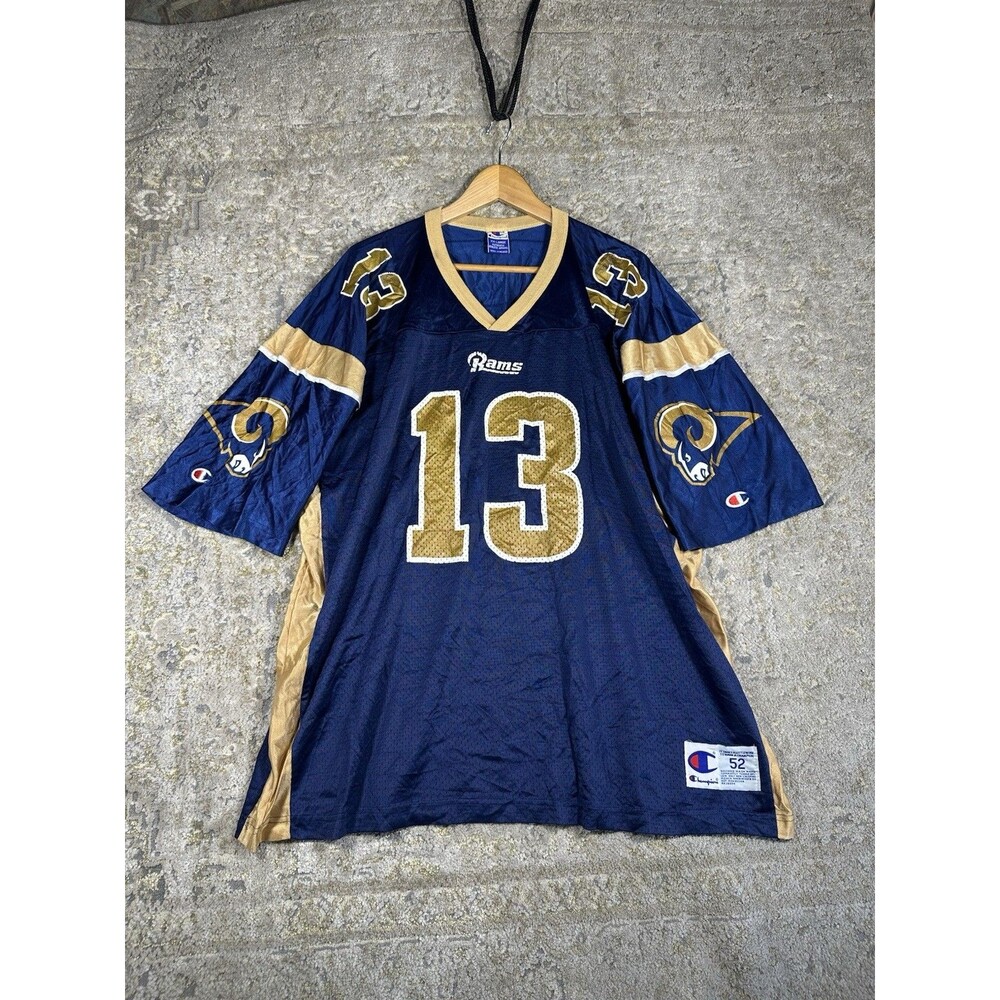 Vtg 90s Kurt Warner #13 St Louis Rams Champion Athletic Apparel Jersey XXL 52